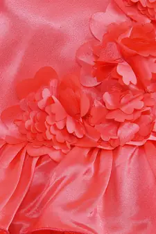 Red satin stitched    dress