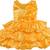 Yellow satin stitched    dress