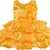 Yellow satin stitched    dress