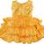 Yellow satin stitched    dress