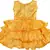 Yellow satin stitched    dress