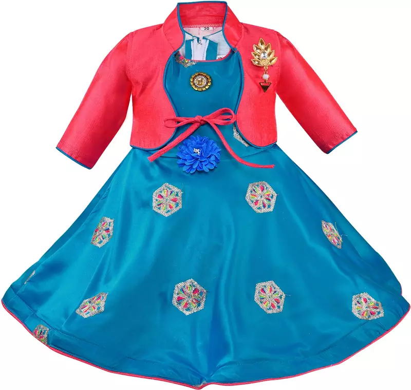 blue satin stitched    dress