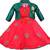 Red satin stitched    dress