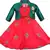 Red satin stitched    dress