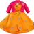 Yellow satin stitched    dress