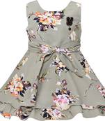 Grey satin stitched    dress