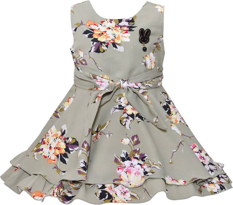 Grey satin stitched    dress