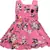 Pink satin stitched    dress
