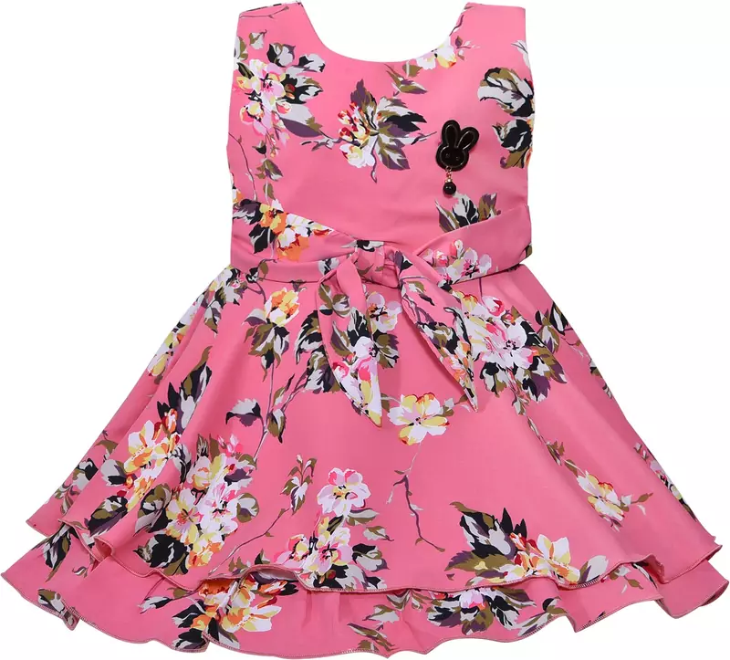 Pink satin stitched    dress
