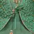 Green satin stitched    dress
