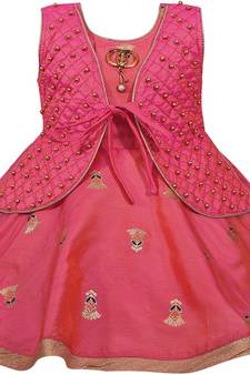 Red satin stitched    dress