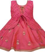 Red satin stitched    dress