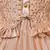 Beige satin stitched    dress