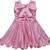 Pink satin stitched    dress
