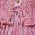 Pink satin stitched    dress
