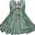 Green satin stitched    dress