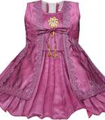 Purple satin stitched    dress