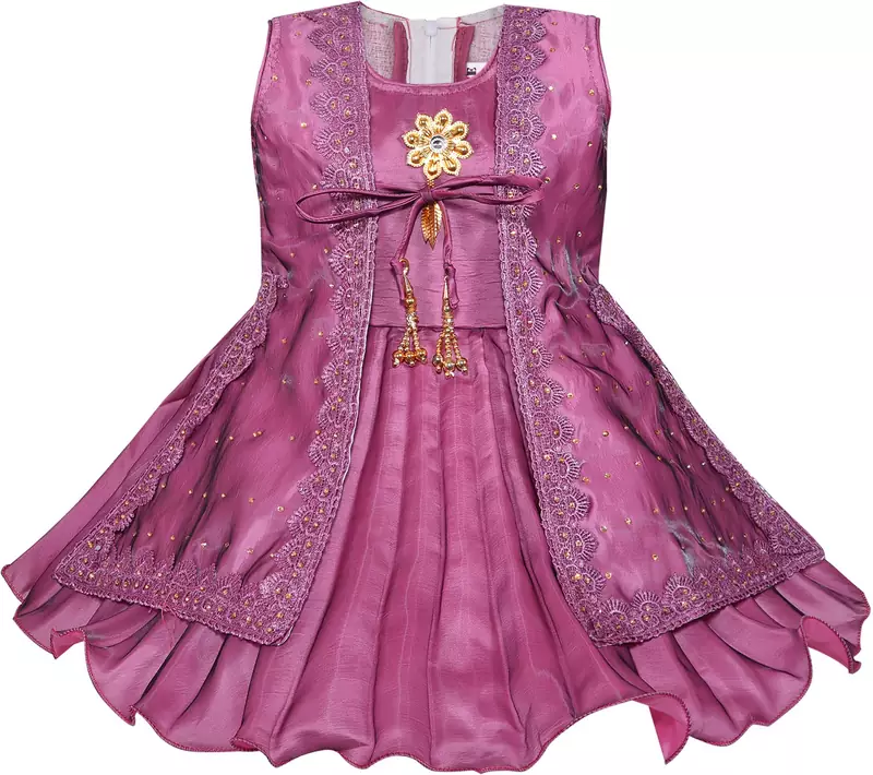 Purple satin stitched    dress