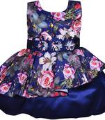 blue satin stitched    dress