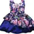 blue satin stitched    dress