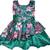 Green satin stitched    dress