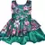 Green satin stitched    dress