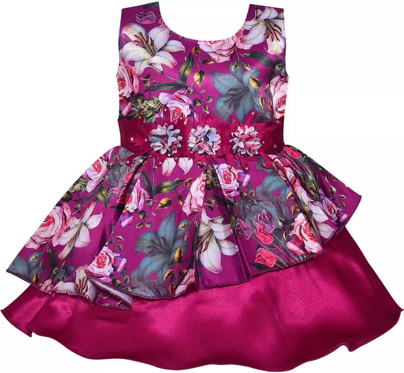 Purple satin stitched    dress