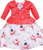 Orange Art Silk stitched    dress