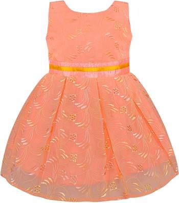 Orange Georgette stitched    dress 1