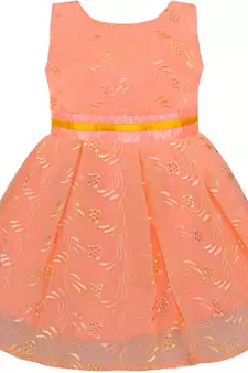 Orange Georgette stitched    dress