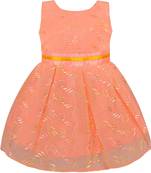 Orange Georgette stitched    dress