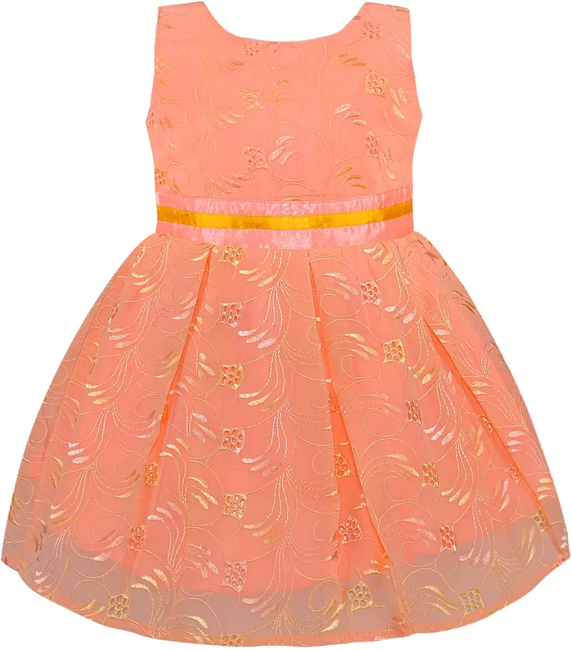 Orange Georgette stitched    dress