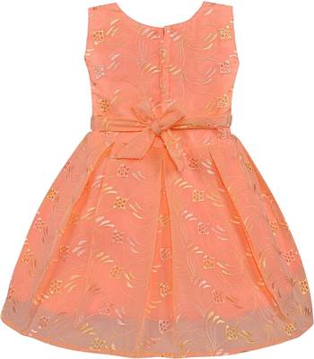 Orange Georgette stitched    dress 2