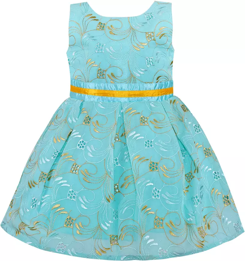 Green Georgette stitched    dress