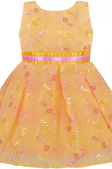 Yellow Georgette stitched    dress