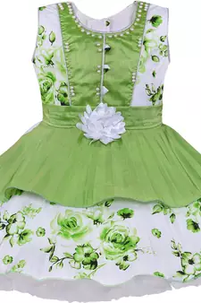 Green Georgette stitched    dress
