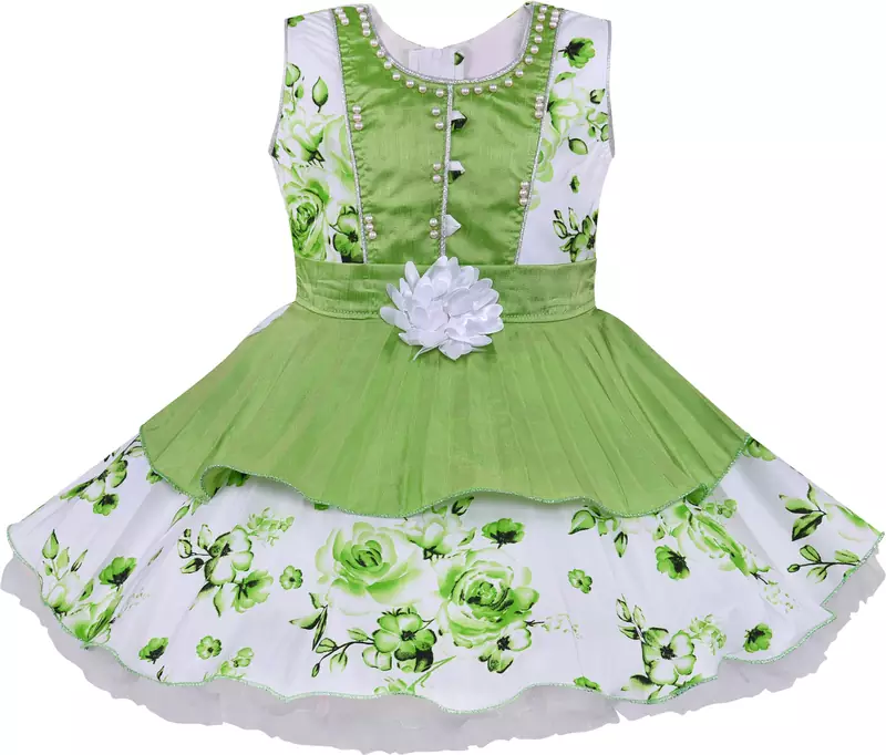 Green Georgette stitched    dress