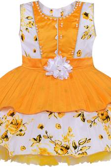 Yellow Georgette stitched    dress