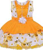 Yellow Georgette stitched    dress