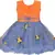 Orange Net stitched    dress