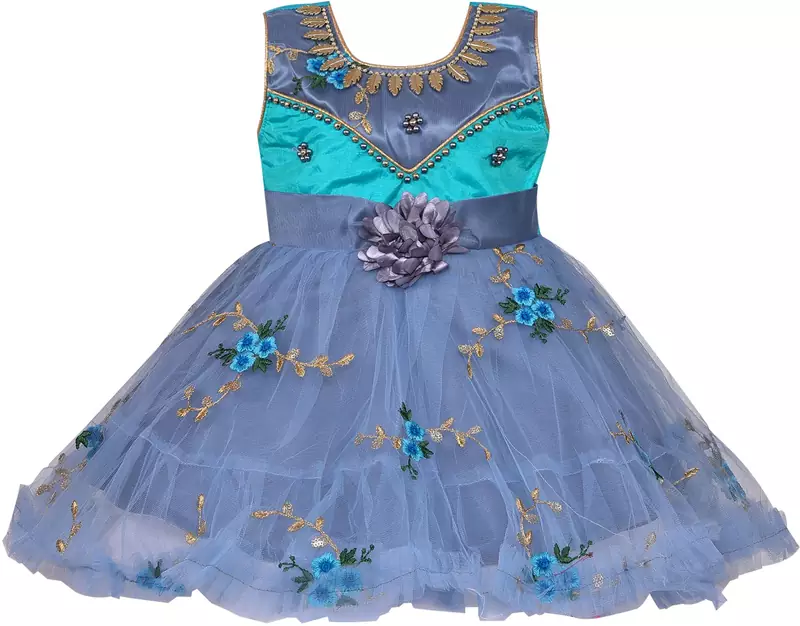 Green Net stitched    dress