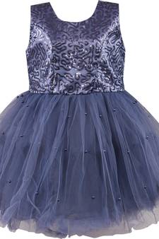 Grey Net stitched    dress