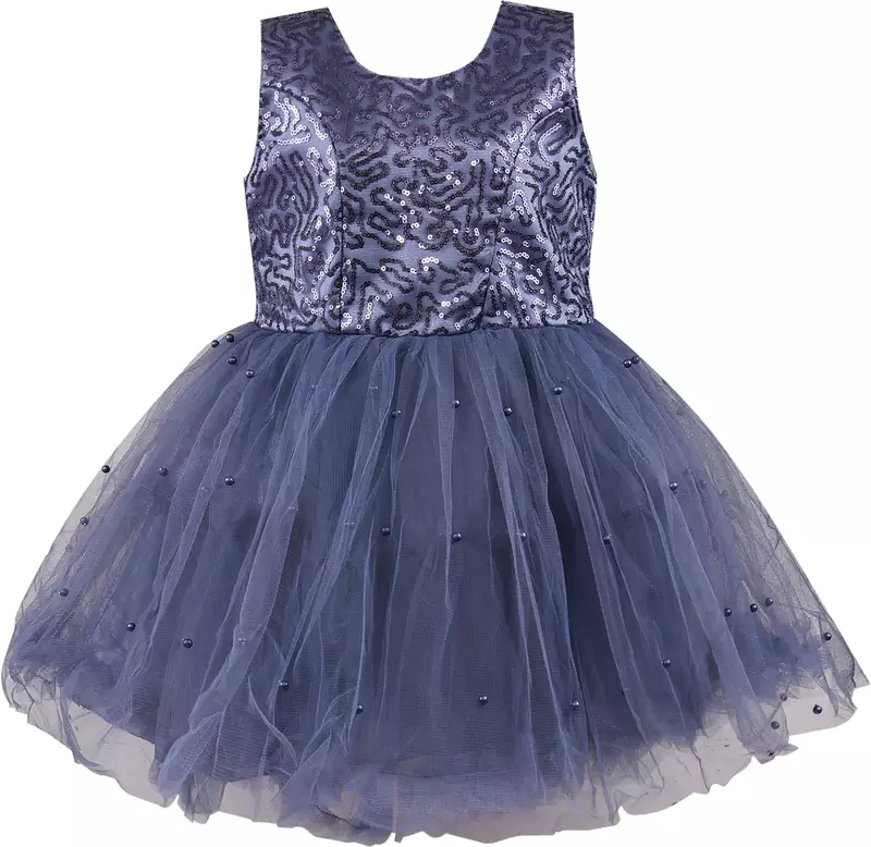 Grey Net stitched    dress