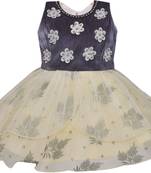 Yellow Net stitched    dress