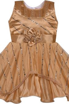 Gold Net stitched    dress
