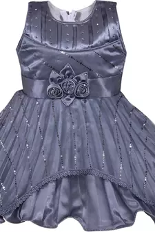 Grey Net stitched    dress