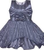 Grey Net stitched    dress