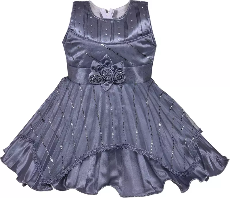 Grey Net stitched    dress