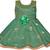 Green satin stitched    dress