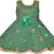 Green satin stitched    dress